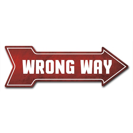 Wrong Way Arrow Decal Funny Home Decor 36in Wide